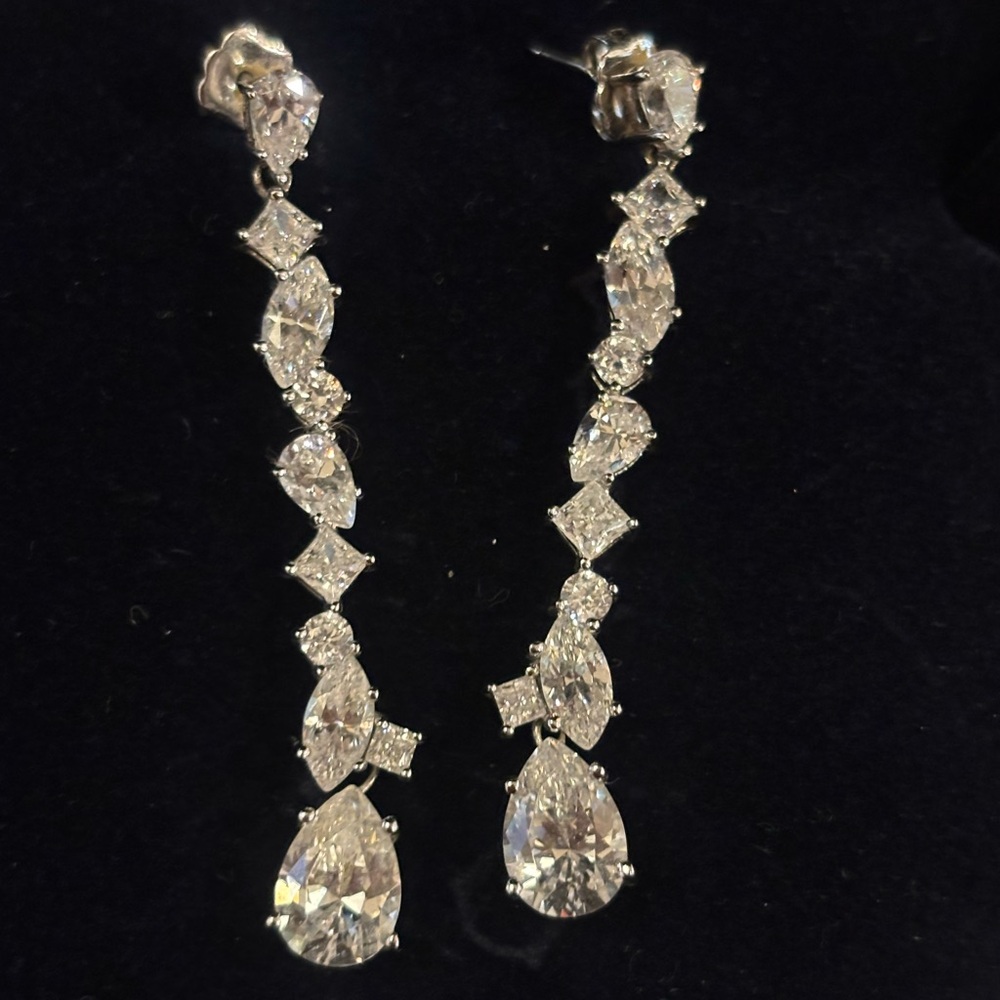 Swarovski Silver Drop Earrings